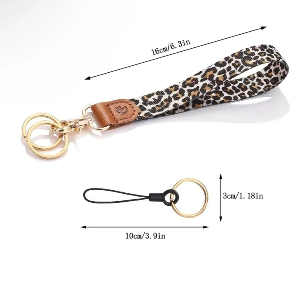 Animal print lanyard wrist keychain NWT